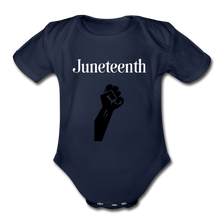 Load image into Gallery viewer, Organic Short Sleeve Baby Bodysuit - dark navy