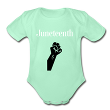 Load image into Gallery viewer, Organic Short Sleeve Baby Bodysuit - light mint